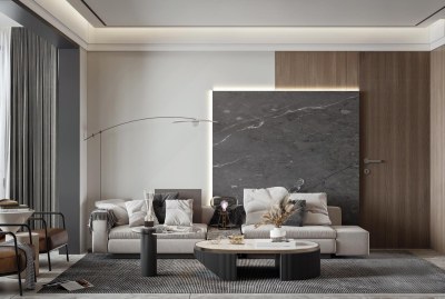 现代客厅3D模型下载